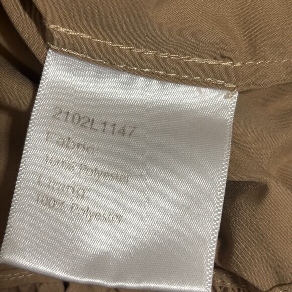 J.ING Mini Shirt Dress Sz Small Khaki Brown Tiered Short Puff Sleeves - Picture 10 of 10